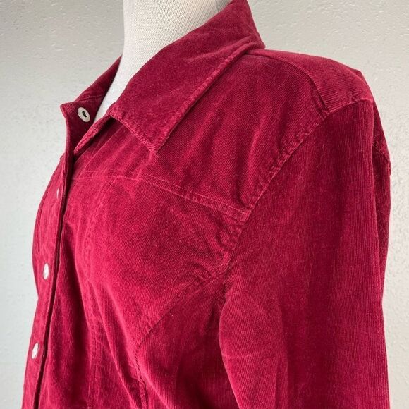 Love a Little Red Corduroy Button Down Snaps Jacket Size L EUC - Picture 4 of 7